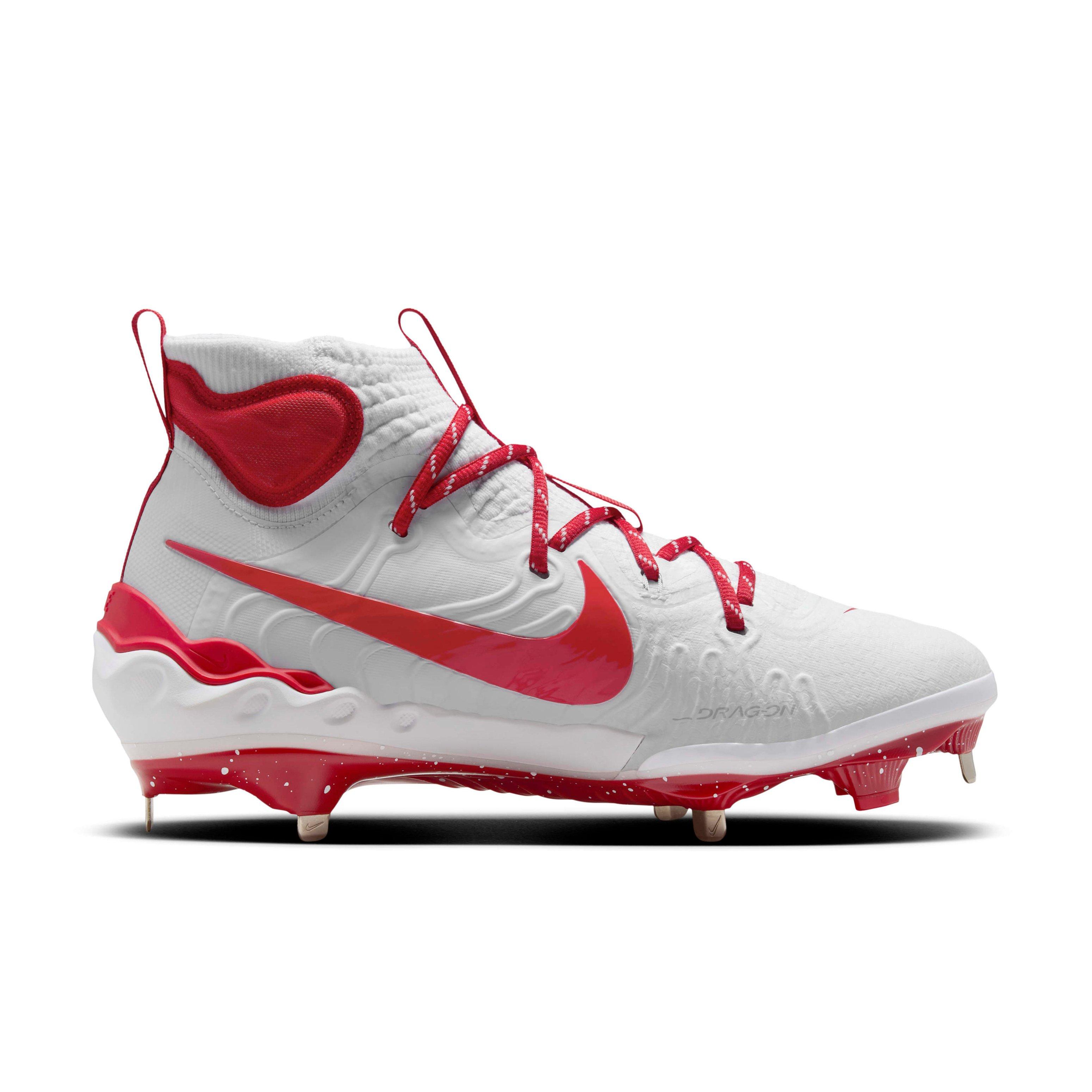 Nike Alpha Huarache NXT "White/Pure Platinum/University Red" Men's Baseball Cleat